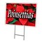 Signmission Poinsettias Yard Sign & Stake outdoor plastic coroplast window, C-1824 Poinsettias C-1824 Poinsettias - alternate 1